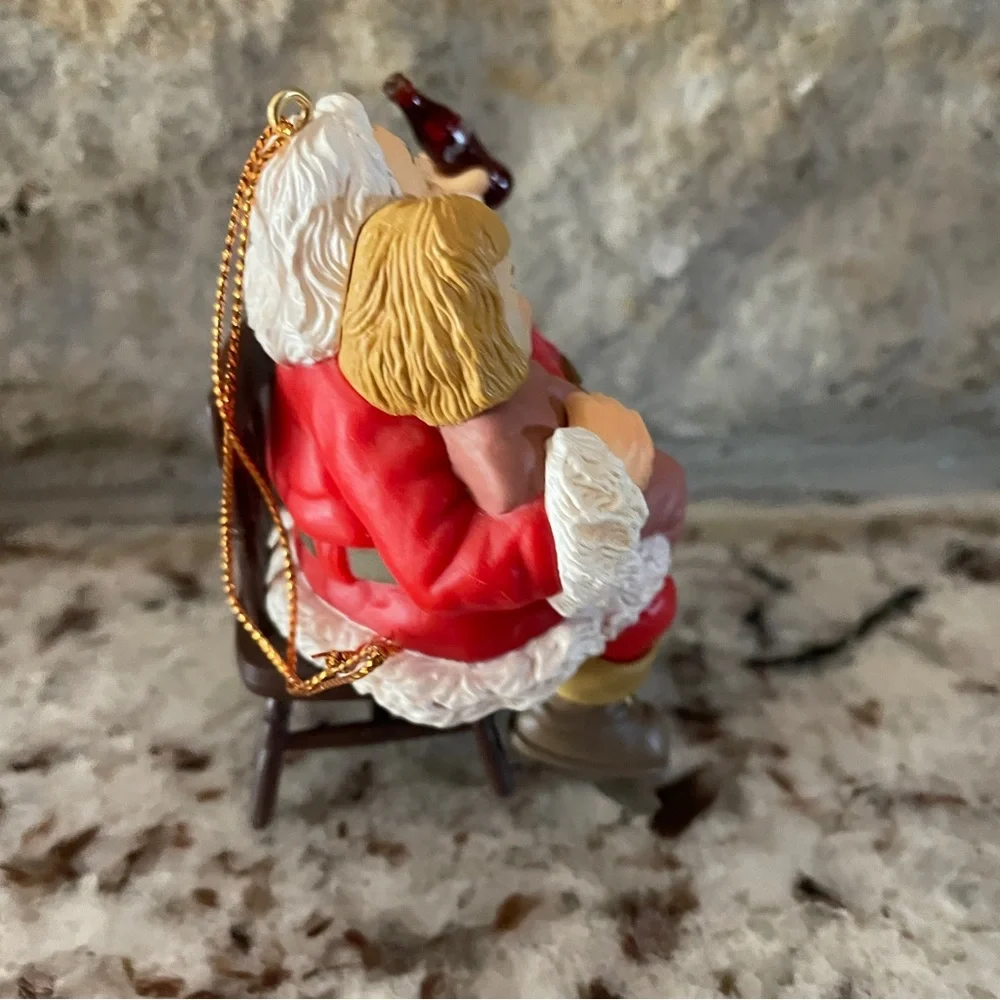 The Coca Cola Company Santa Christmas Ornament 1995 Santa Holding Child & Coke
